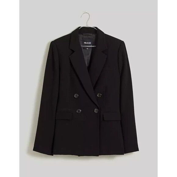 Madewell Rosedale Blazer in Crepe Black Womens 6 NM508 - Picture 1 of 3